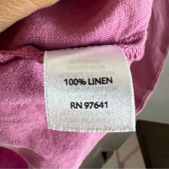 J Jill Pink Hooded Dress 100% Linen Lagenlook Neutral Casual Large - Picture 6 of 7